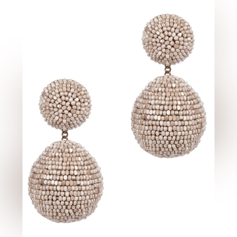 DEEPA GURNANI TESLANA EARRINGS IN BEIGE